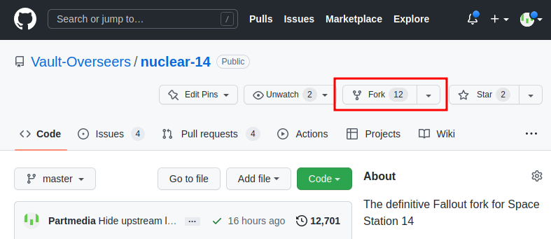 Click "Fork"